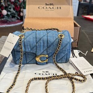 Coach Denim Quilted Tabby 20 Bag